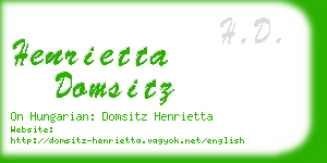 henrietta domsitz business card